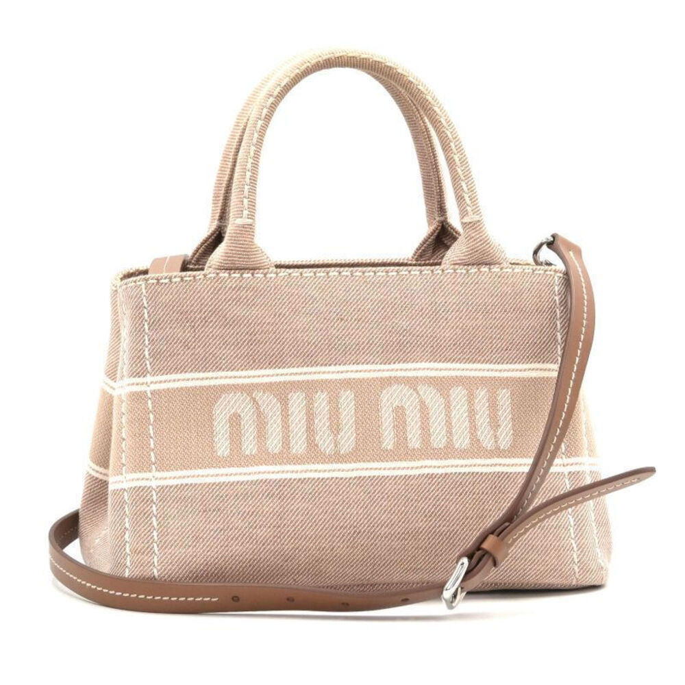 Miu Miu Canvas Bag Cammello Tote Camel Brown Beige